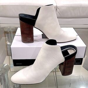 NWT 9 DOLCE VITA ivory white leather mule slip on leather block heel 4.5” in box